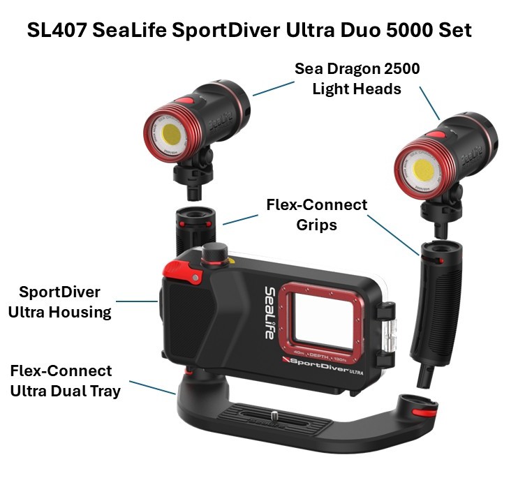 SeaLife SportDiver Ultra Duo 5000 Unterwassergehäuse Set