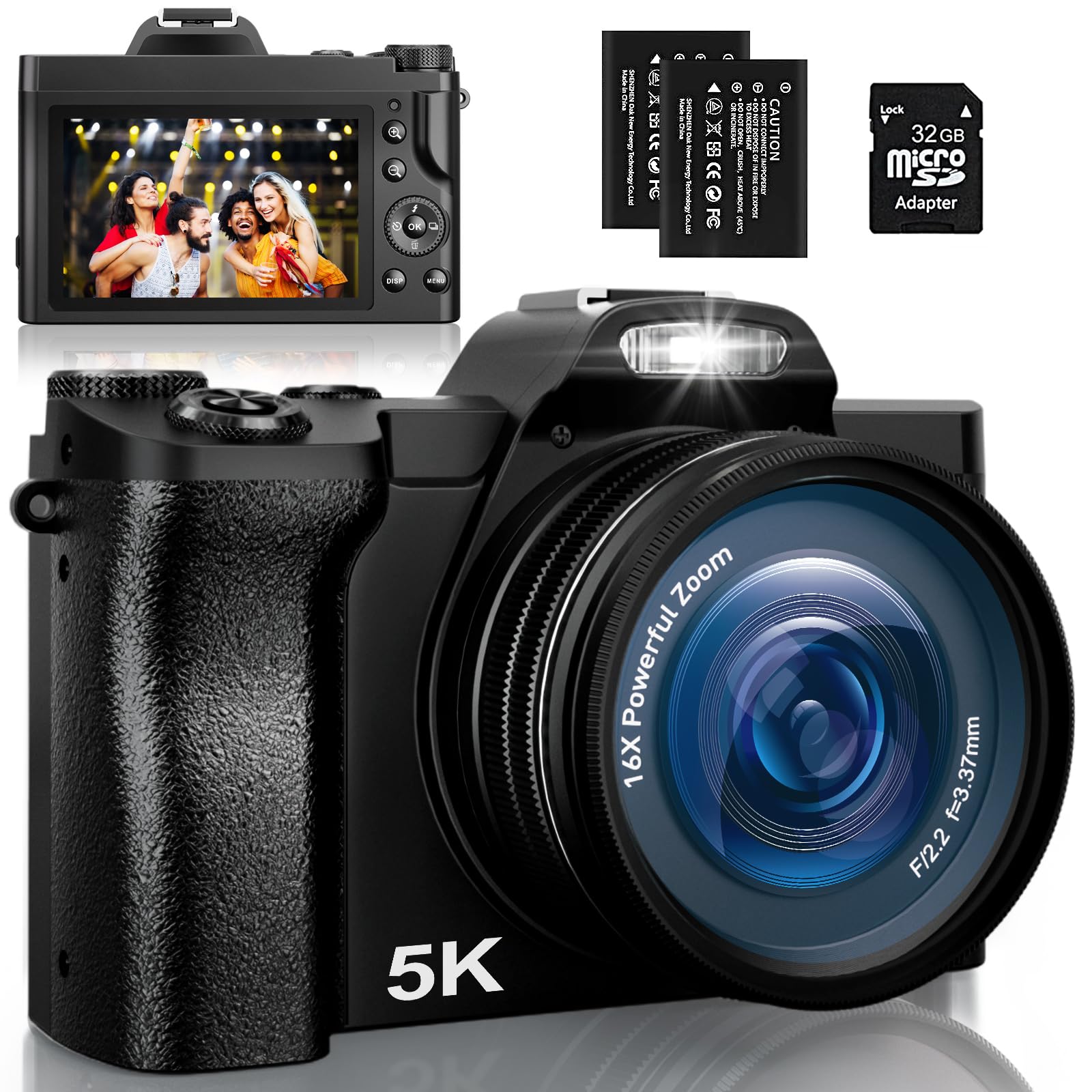 Ixnaiqy Digital Camera Kompaktkamera 5K 48MP WLAN Filter
