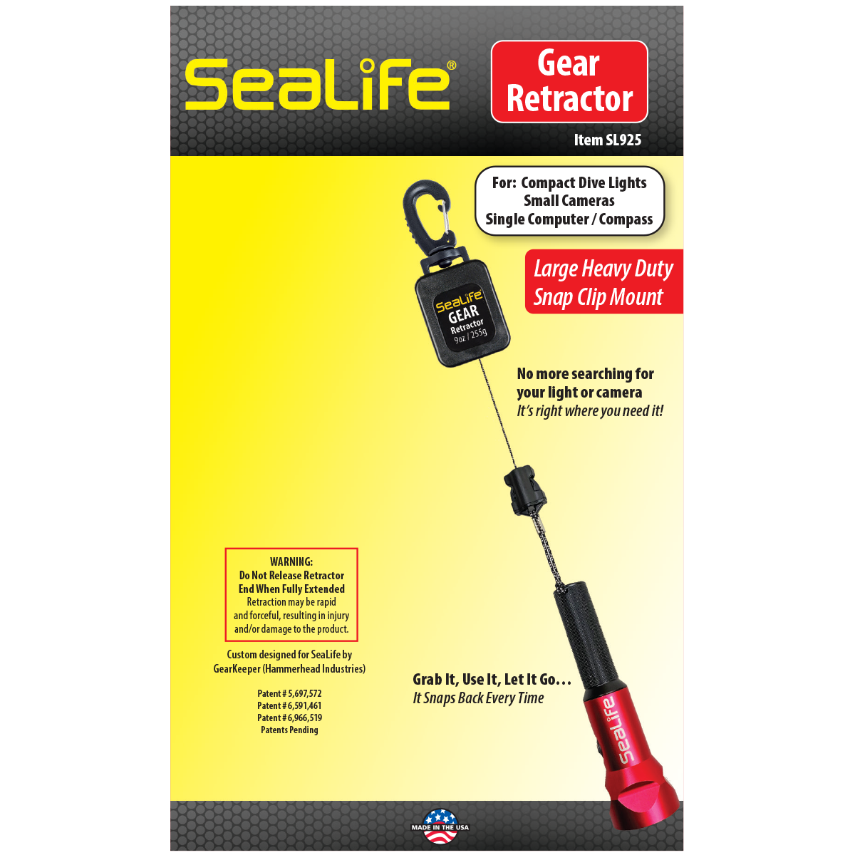 Sealife Accessories Gear Retractor Aufroller Sicherung
