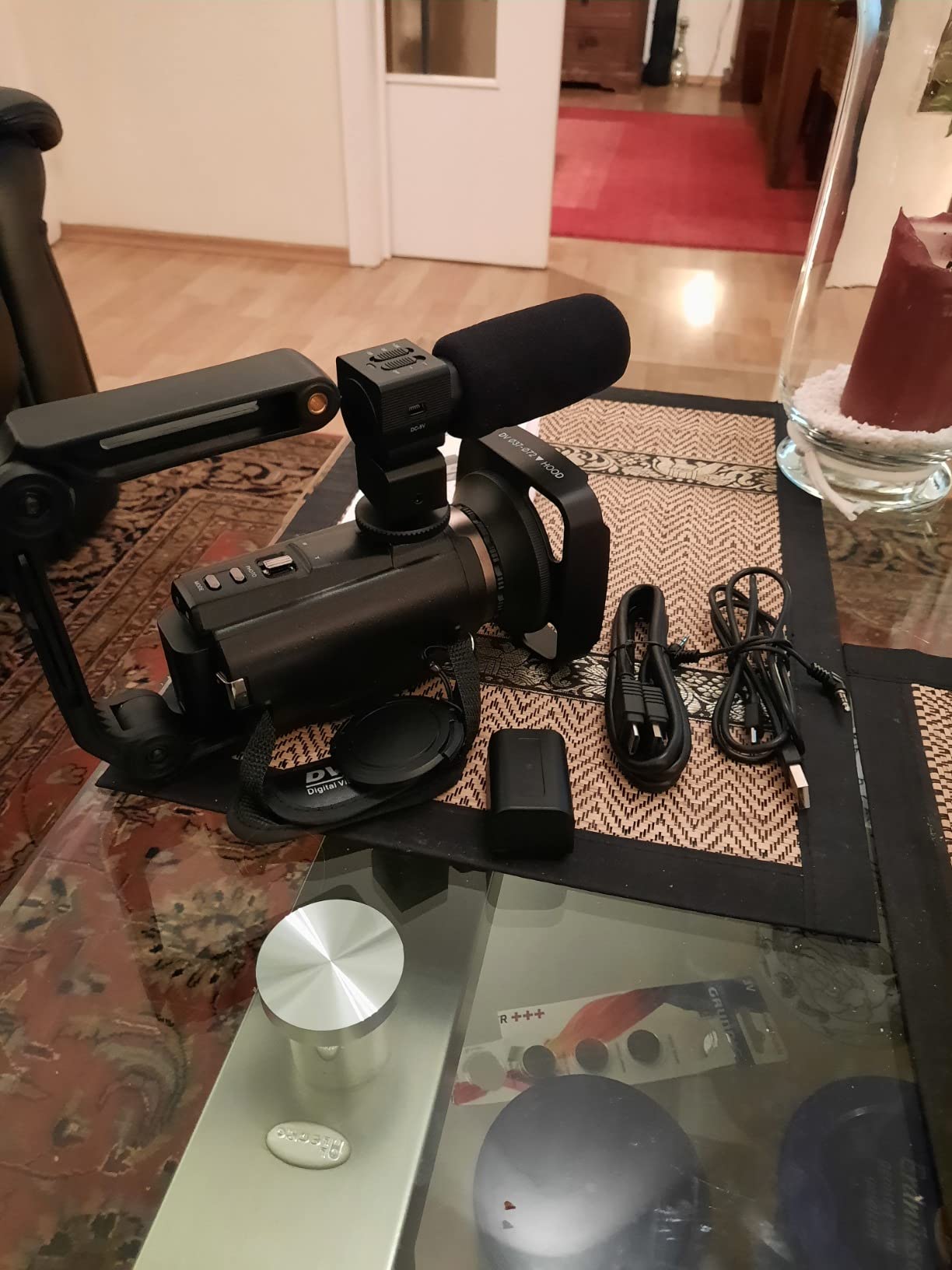 Ixnaiqy Camcorder Videokamera 4K 48MP Touchscreen Mikrofon