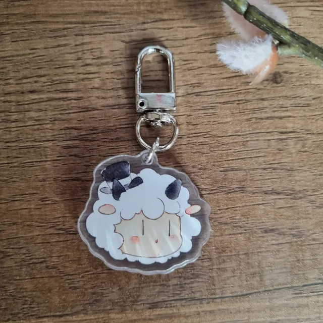 Manlin Merchandise Schlüsselanhänger Schäfchen Weiss Acryl