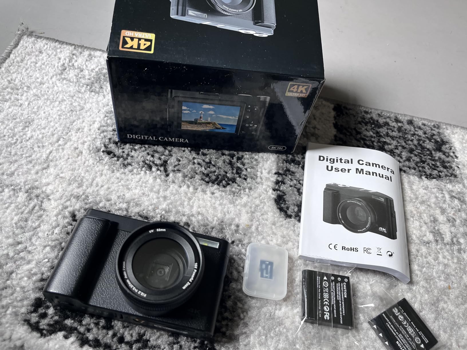 Ixnaiqy Digital Camera Kompaktkamera 4K 48MP Klappdisplay