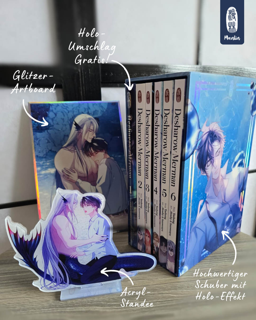 Manlin Desharow Merman Volllschuber Manga Box Band 1-6