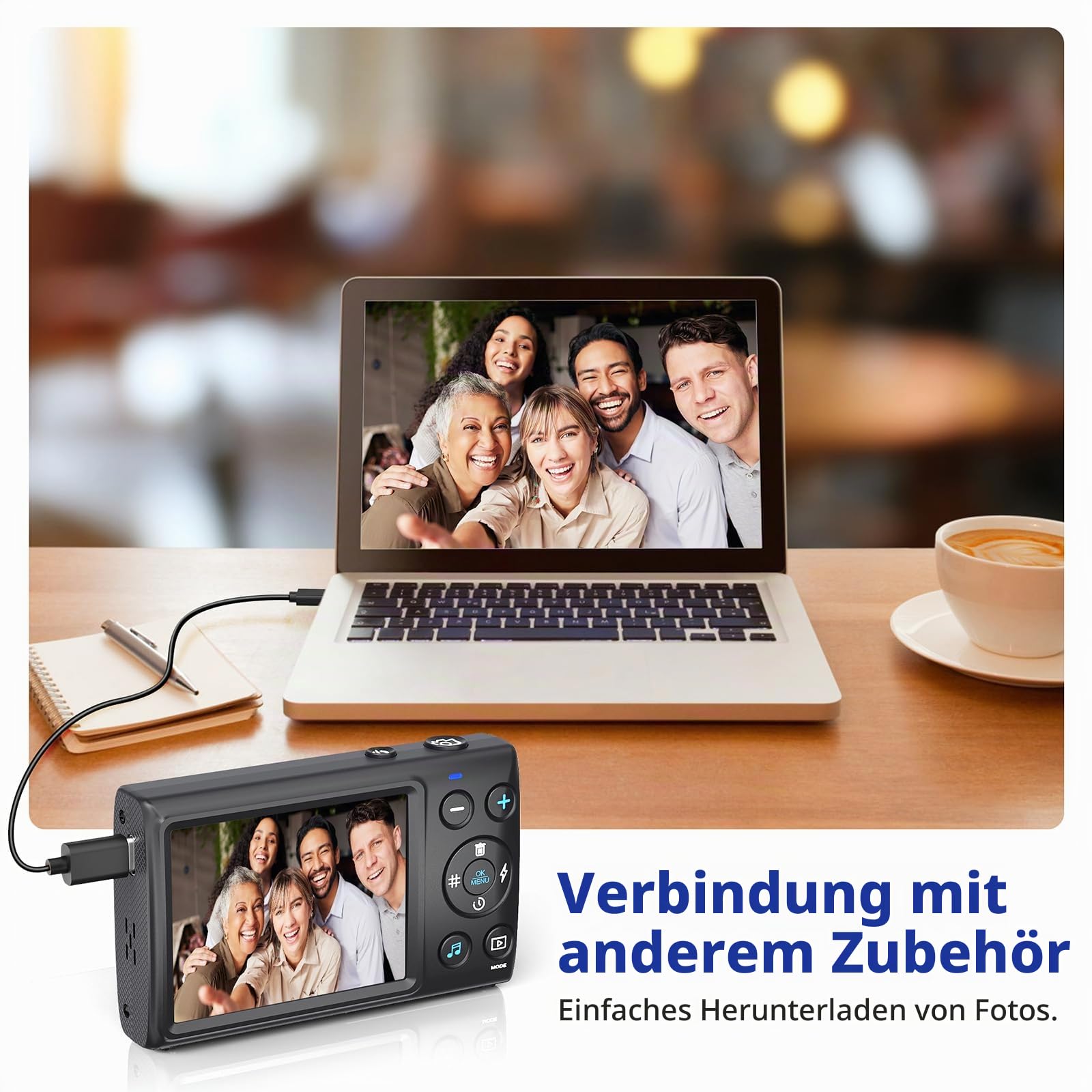 CCN Digitalkamera 64MP 1080P Kompaktkamera Schwarz C2 32GB