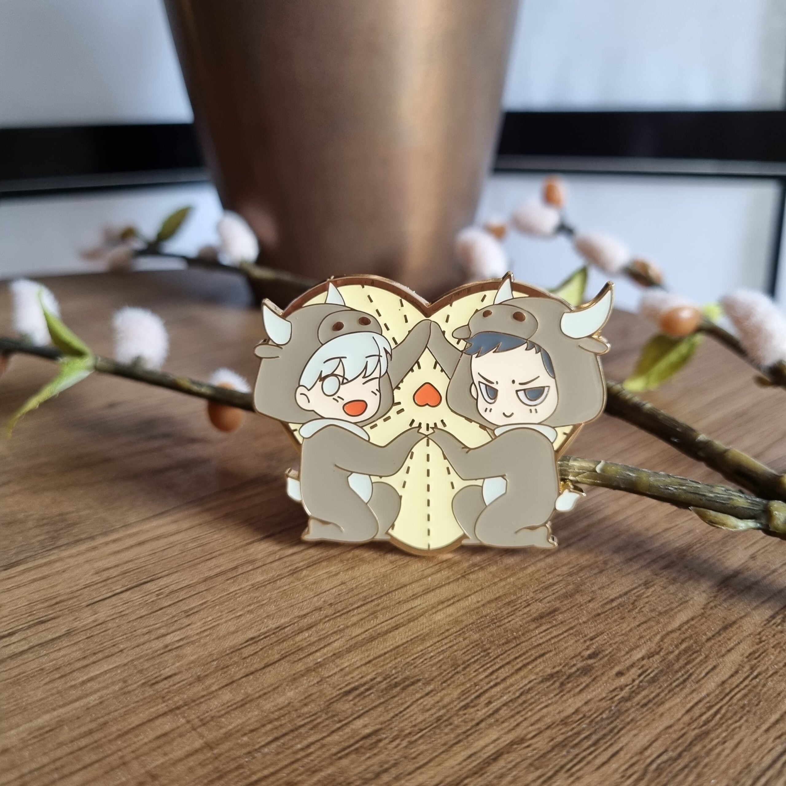 Manlin Starting From a Lie Enamel Pin Couple Tang Tang Chen