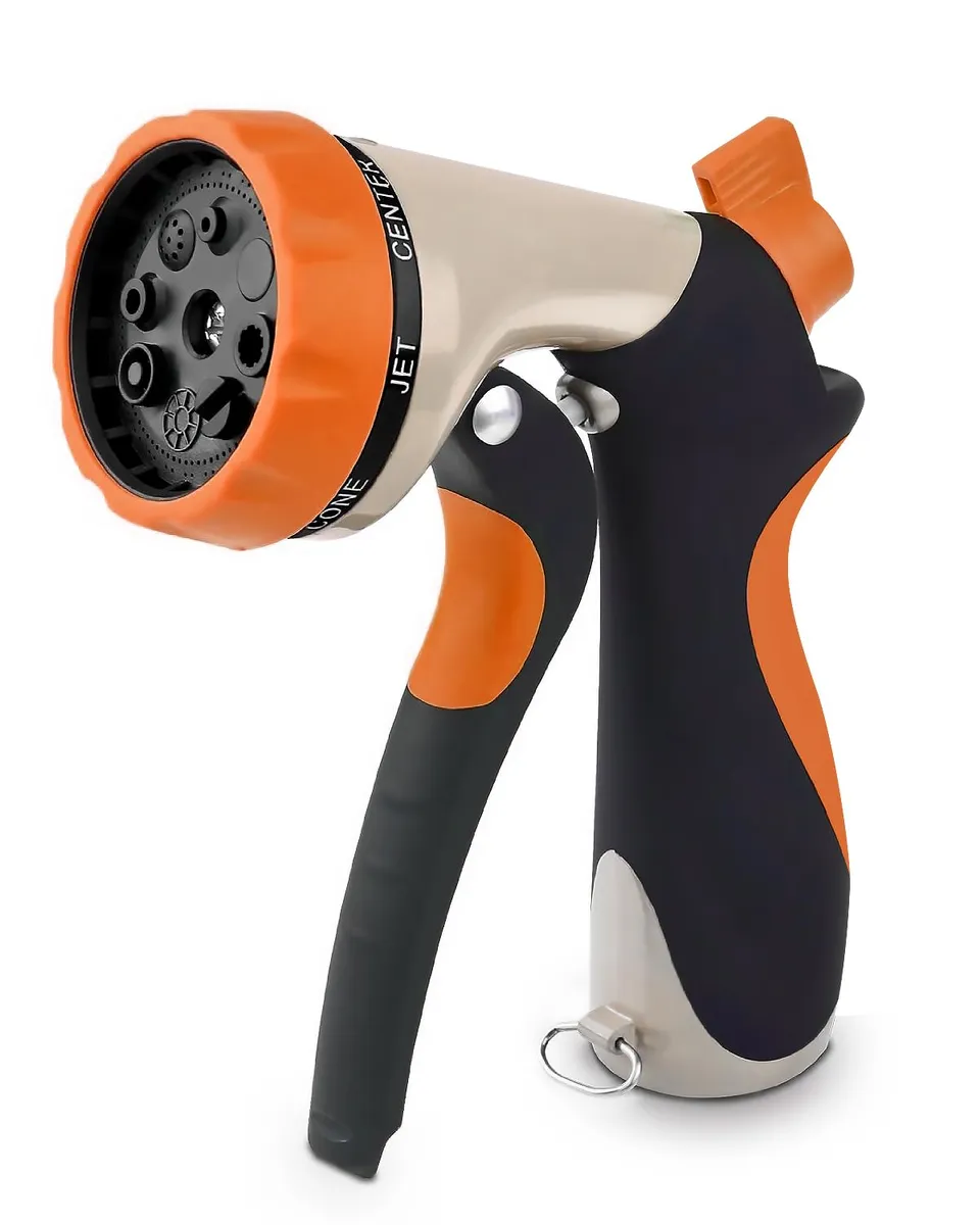 CCN Gartenbrause Metall Handbrause Orange 8 Funktionen