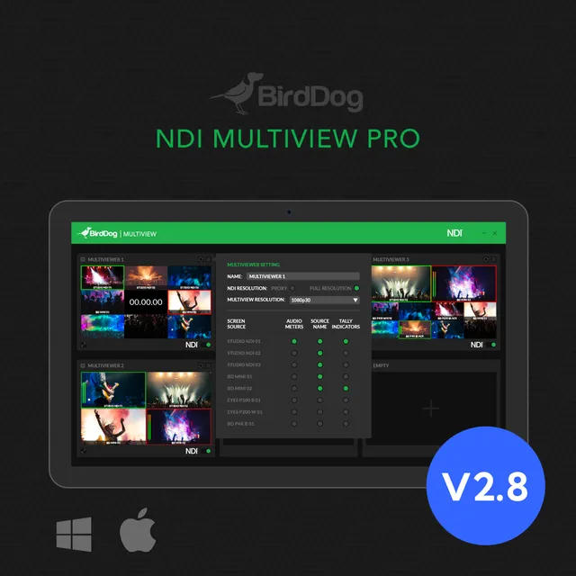 BirdDog Multiview PRO NDI Multiview-Software Win Mac