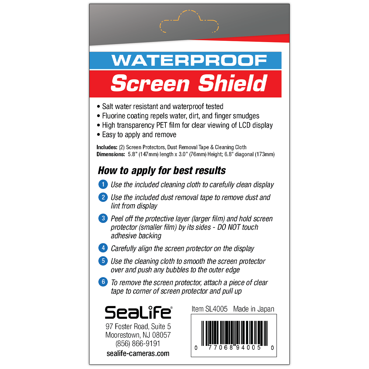 SeaLife Screen Shield Displayschutz für SportDiver S Folie