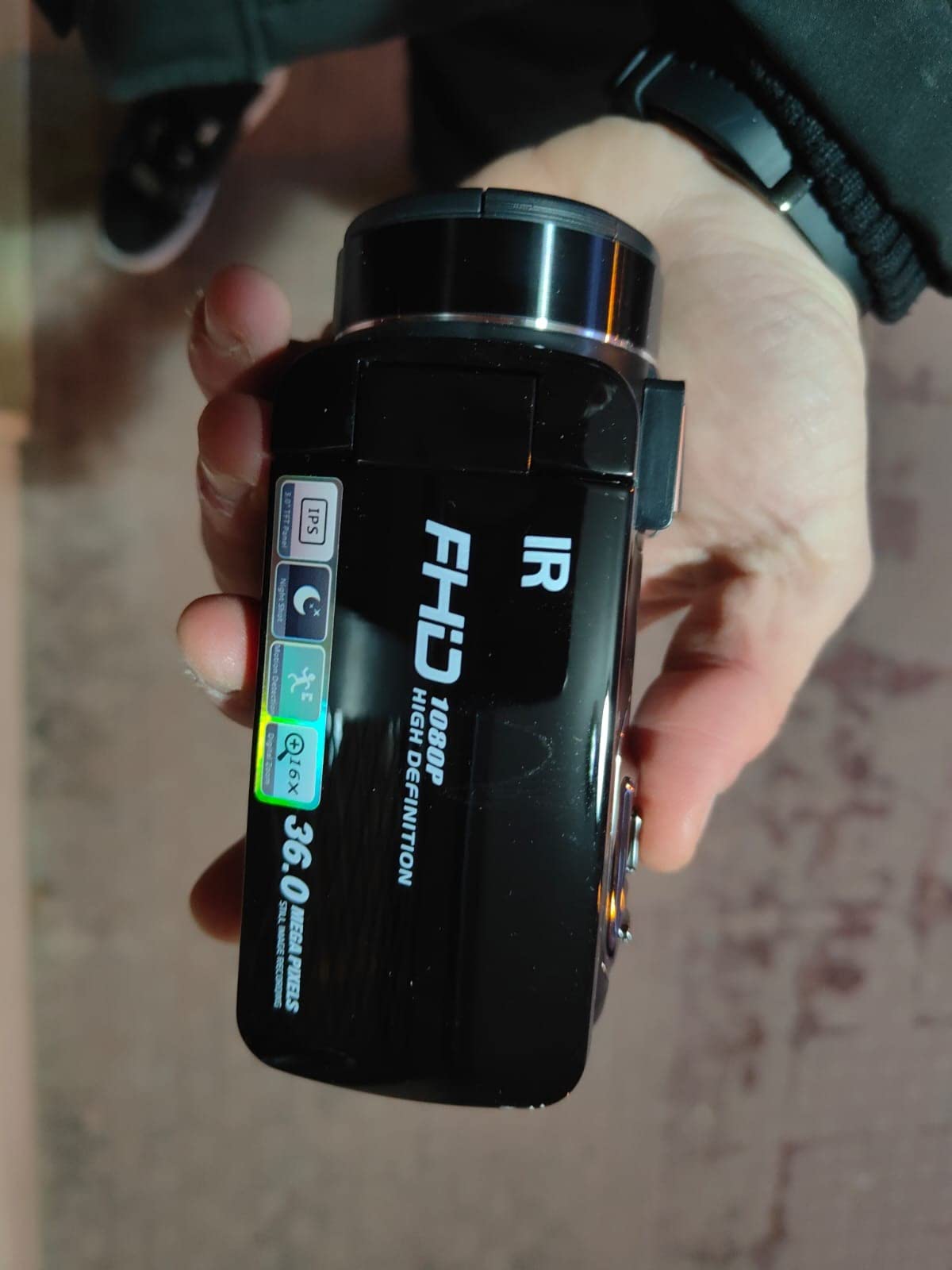 Ixnaiqy Camcorder Videokamera 1080P 36MP Nachtsicht