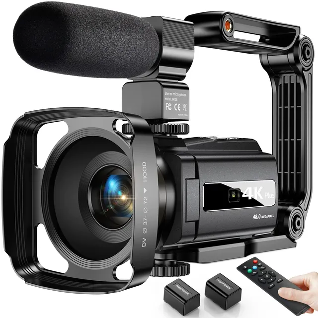 Ixnaiqy Camcorder Videokamera 4K 48MP Touchscreen Mikrofon