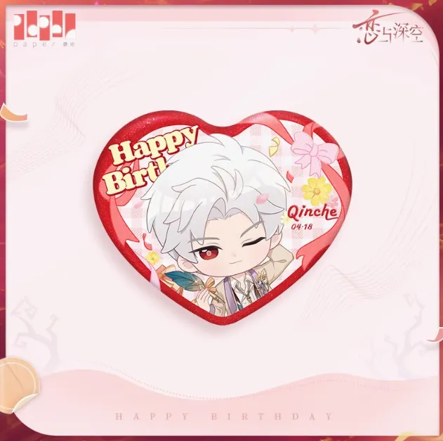 Manlin Love & Deepspace Sylus Chibi-Button Glitter 70 mm
