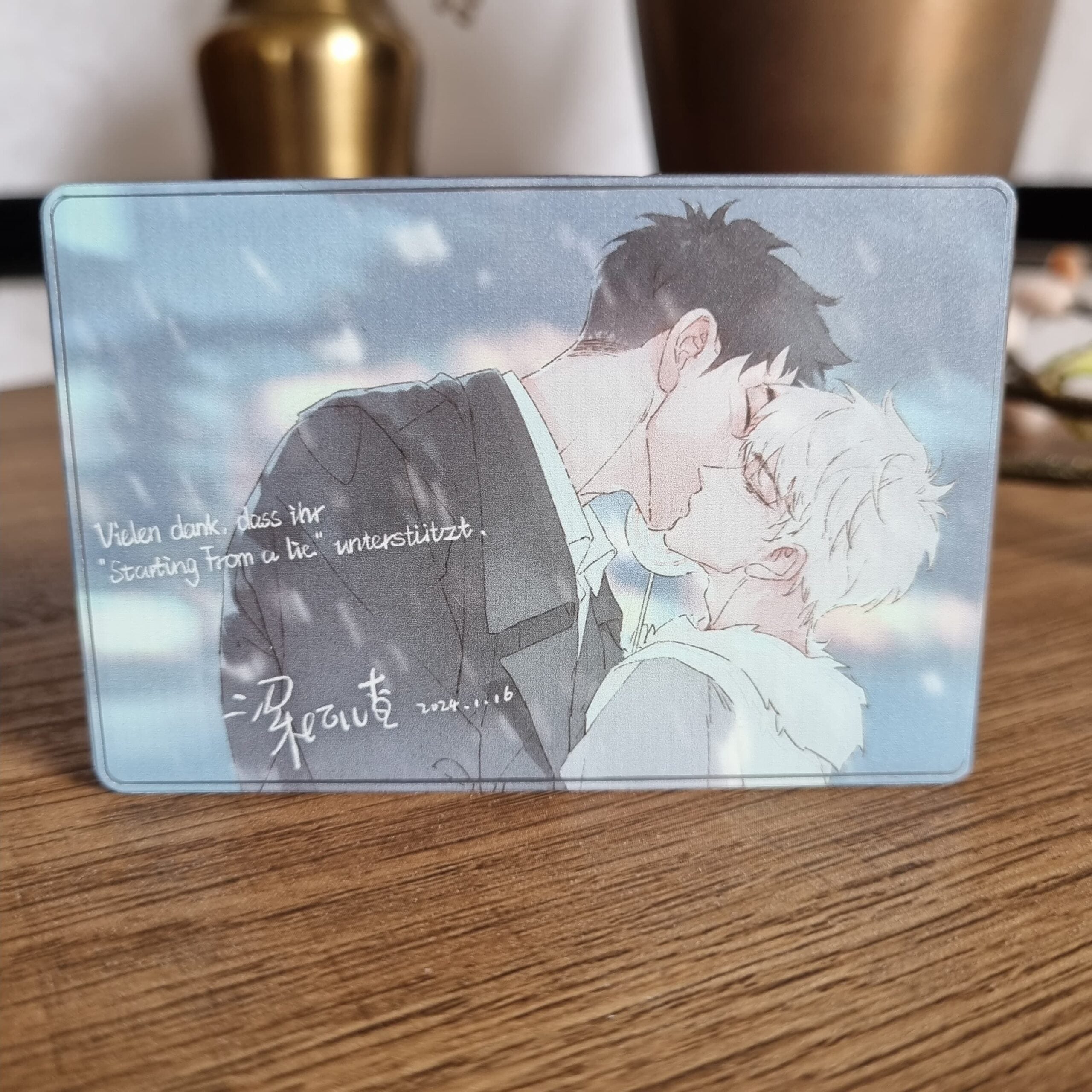 Manlin Starting From a Lie Acrylblock Wasser Glitzer Couple