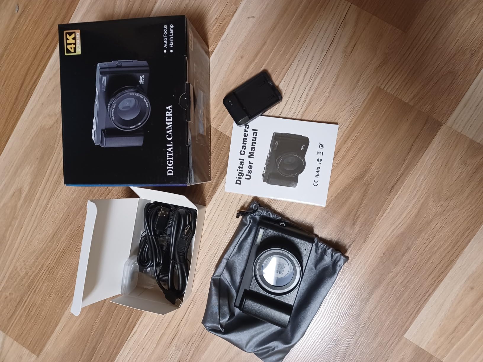 Ixnaiqy Digital Camera Kompaktkamera 4K 48MP Klappdisplay