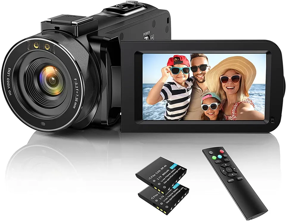 Ixnaiqy Camcorder Videokamera 1080P 36MP Nachtsicht
