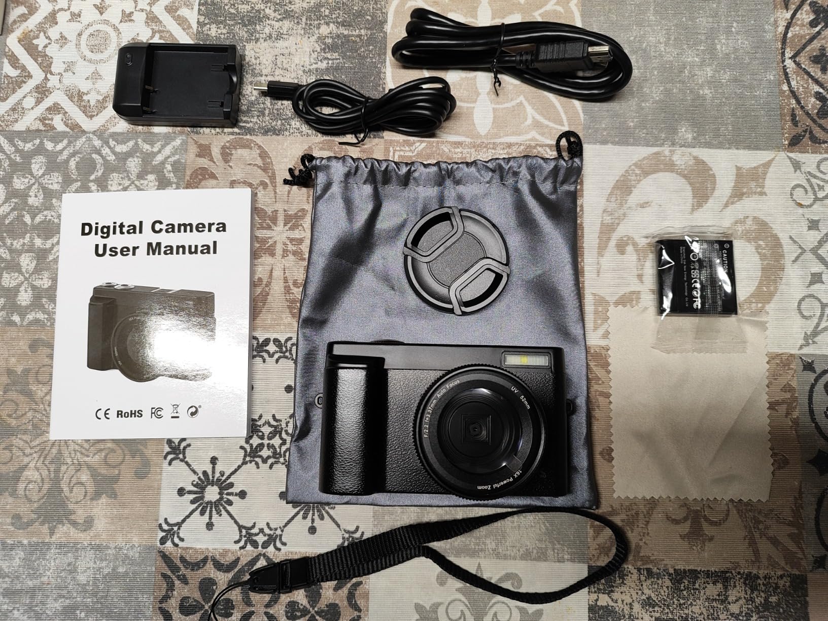 Ixnaiqy Digital Camera Kompaktkamera 4K 48MP Klappdisplay