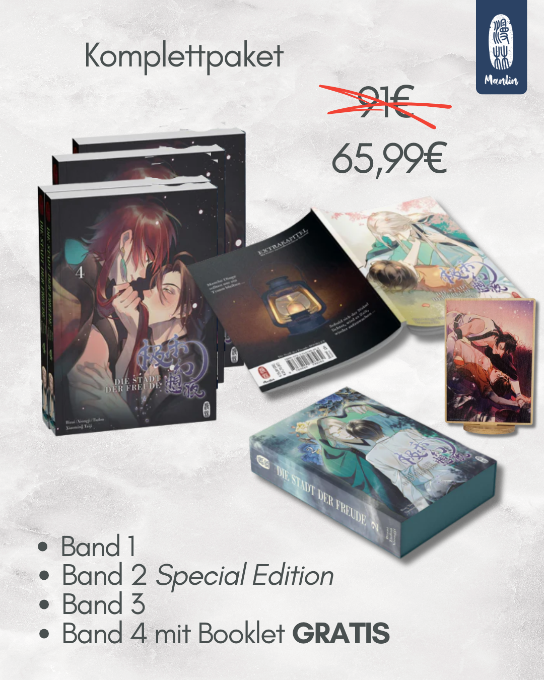 Manlin Die Stadt der Freude Komplettset Manga Band 1-4 Box